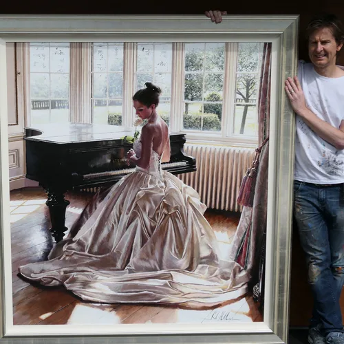 Bride at piano painting