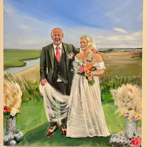 Romantic Live Wedding Painting with an Evening Reveal by Alice - Image 3