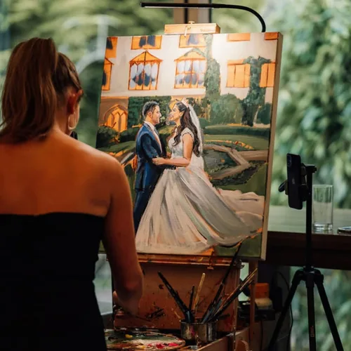 Romantic Live Wedding Painting with an Evening Reveal by Alice - Image 5