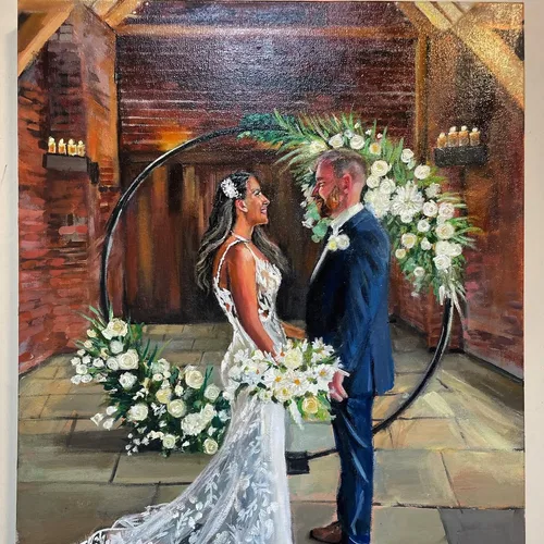 Romantic Live Wedding Painting with an Evening Reveal by Alice - Image 4