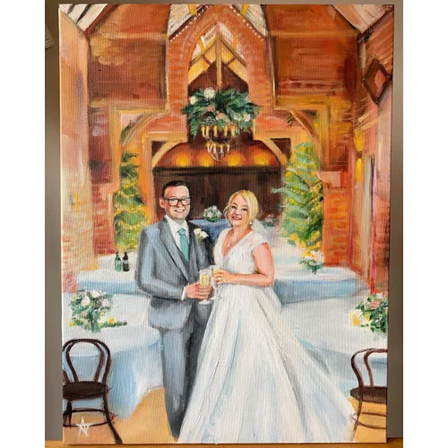 Romantic Live Wedding Painting with an Evening Reveal by Alice - Image 3